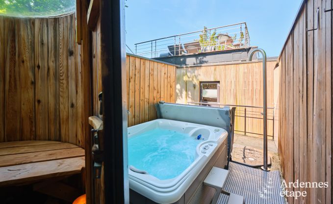 Unieke fermette voor 2 personen in Bllingen met privsauna, jacuzzi en buitendouche