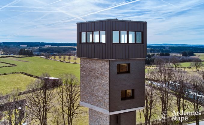 Luxe vakantiehuis in Butgenbach: watertoren met sauna, bubbelbad en panoramisch uitzicht voor 6 personen