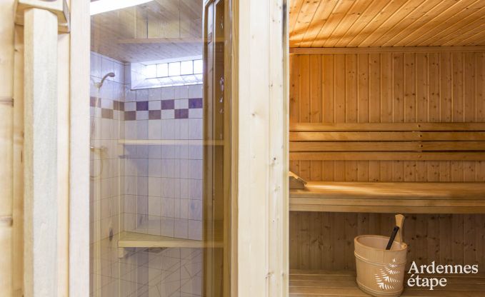 Prachtige houten chalet met sauna voor 12 personen in Houffalize