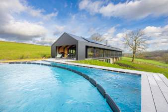 Luxe vakantiehuis voor 8 met sauna en zwembad in Houyet, Ardennen
