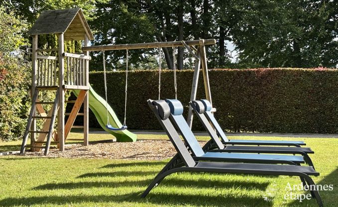 Vakantiehuis met jacuzzi, sauna, spelen en mooi uitzicht op de hoogten van Malmedy voor 6/8 personen in de Ardennen