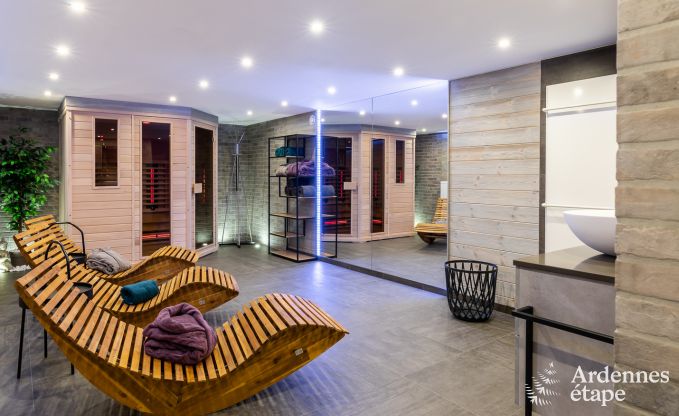 Vakantiehuis met jacuzzi, sauna, spelen en mooi uitzicht op de hoogten van Malmedy voor 6/8 personen in de Ardennen