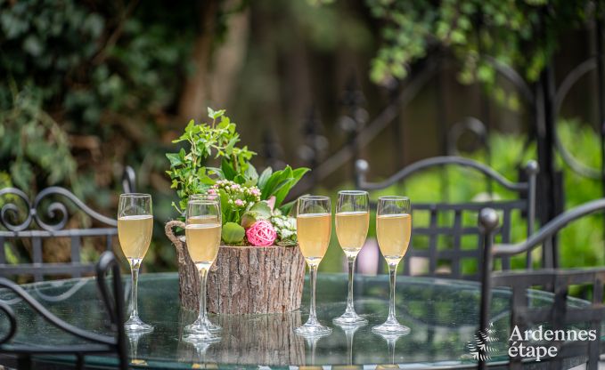 Charmant vakantiehuis in Manhay voor 8 personen, met verwarmd buitenzwembad, privvijver en fietsgarage aan de rand van het bos