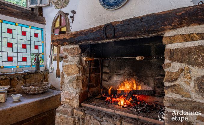 Charmant vakantiehuis in Manhay voor 8 personen, met verwarmd buitenzwembad, privvijver en fietsgarage aan de rand van het bos