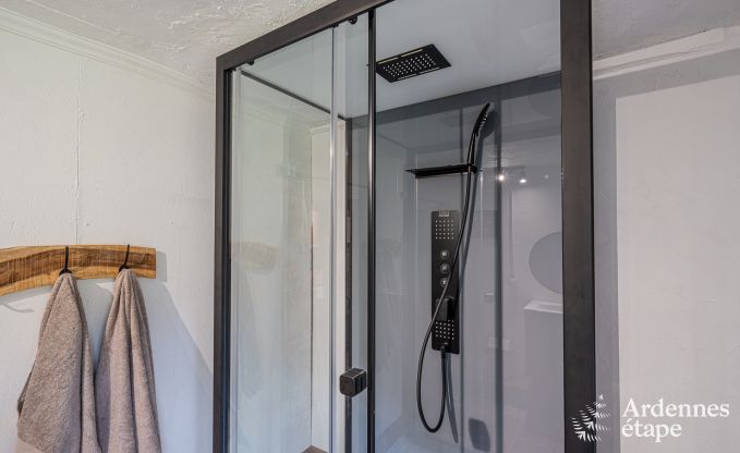 Charmant vakantiehuis in Manhay voor 8 personen, met verwarmd buitenzwembad, privvijver en fietsgarage aan de rand van het bos