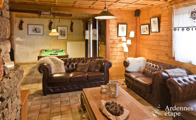 Ruim chalet in Ovifat, Ardennen, 16 personen, 8 slaapkamers, 3 badkamers, sauna, biljart, tuin met privterras