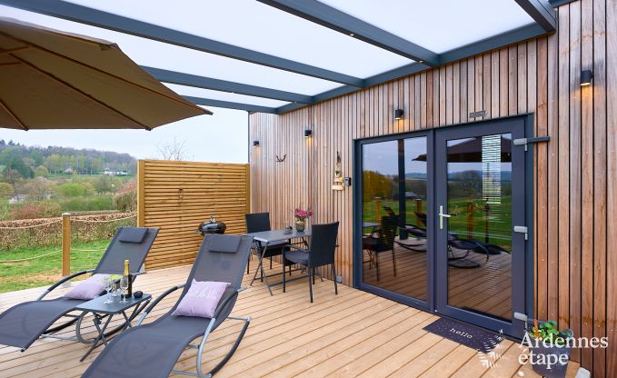 Romantisch tiny house in Redu: verblijf voor 2 in de Ardennen met priv�terras en panoramisch uitzicht