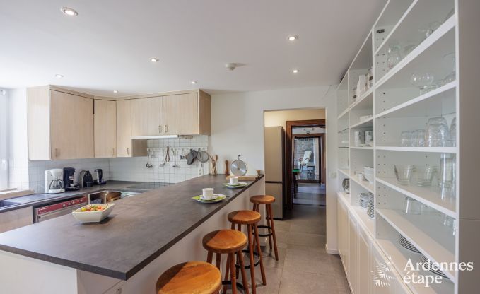 Cottage in Redu, Ardennen, 7 slaapkamers, 6 badkamers, 15 personen, noords bad, biljart, privé tuin, terras, oplaadpunt voor elektrische auto's