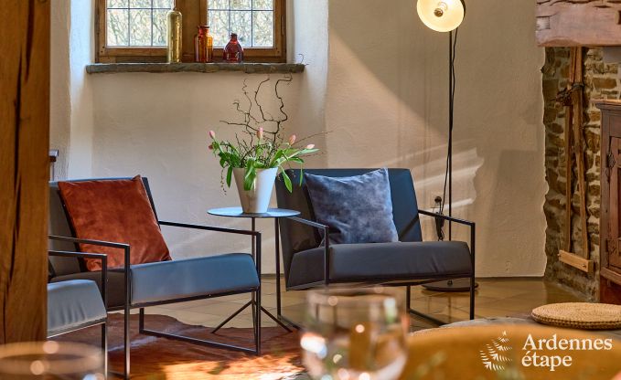 Charmante vakantiewoning in Saint-Vith voor 6 personen met sauna, priv�tuin en open haard