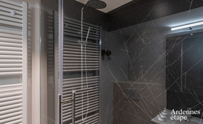 Ruime chalet voor 8 personen in Trois-Ponts met binnen-buitenzwembad, sauna en privterras aan het water