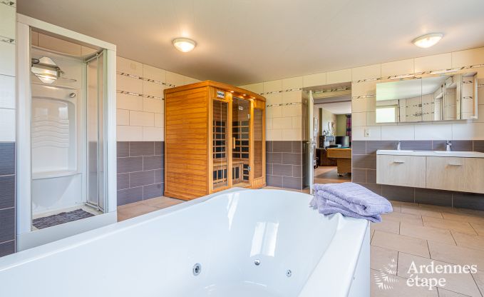 Vakantiehuis in Vencimont, Ardennen, 12 personen, 4 slaapkamers, priv� sauna, biljart, tuin aan het water